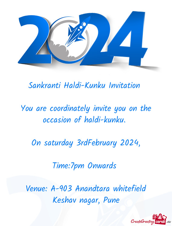You are coordinately invite you on the occasion of haldi-kunku
