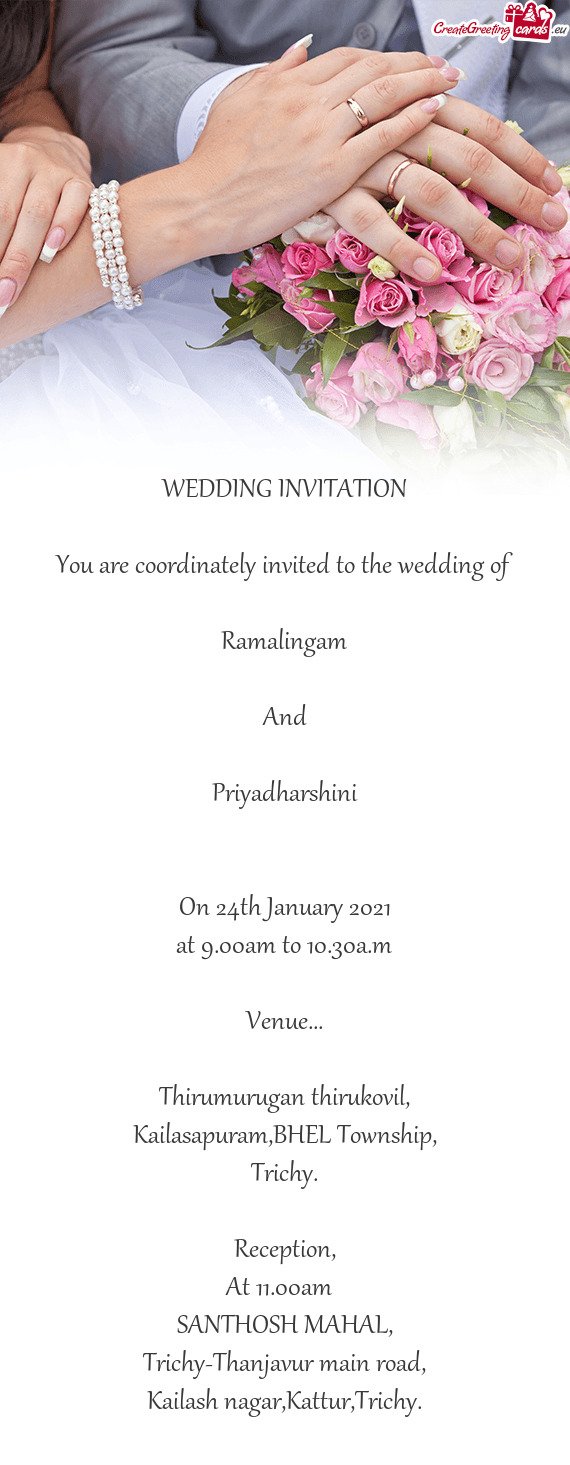 You are coordinately invited to the wedding of