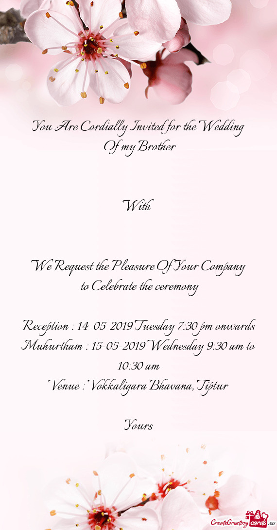 You Are Cordially Invited For The Wedding Free Cards