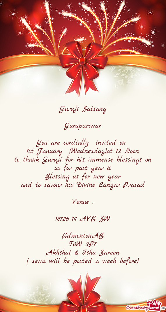 You are cordially invited on