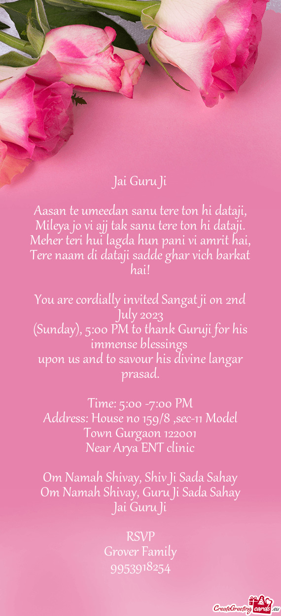 You are cordially invited Sangat ji on 2nd July 2023