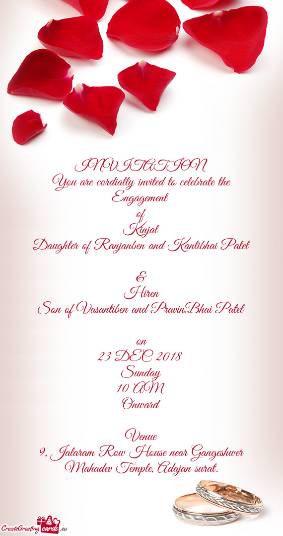 You are cordially invited to celebrate the Engagement