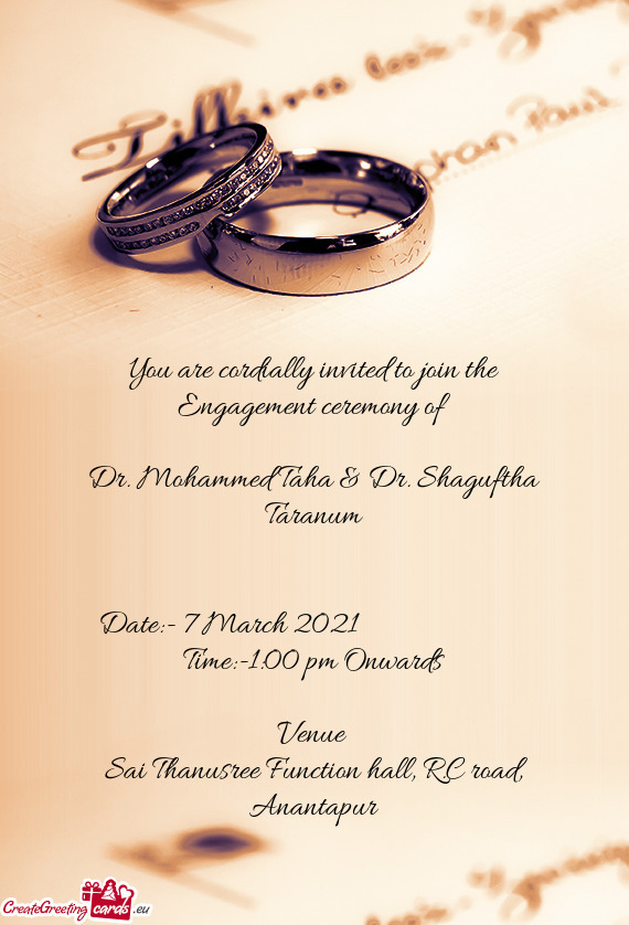 You are cordially invited to join the