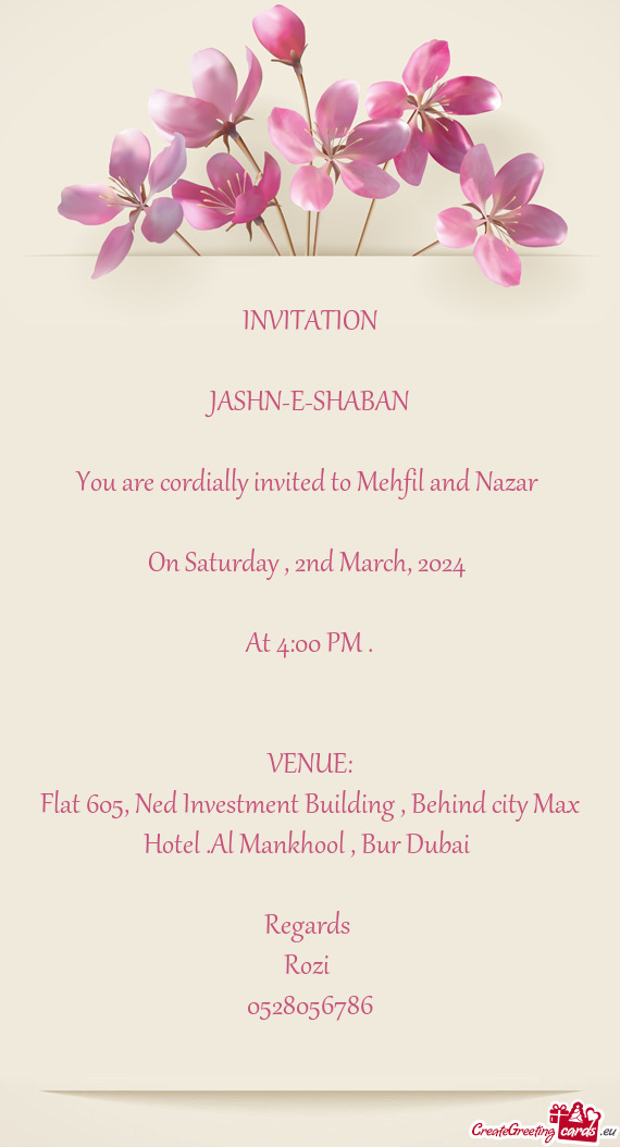 You are cordially invited to Mehfil and Nazar