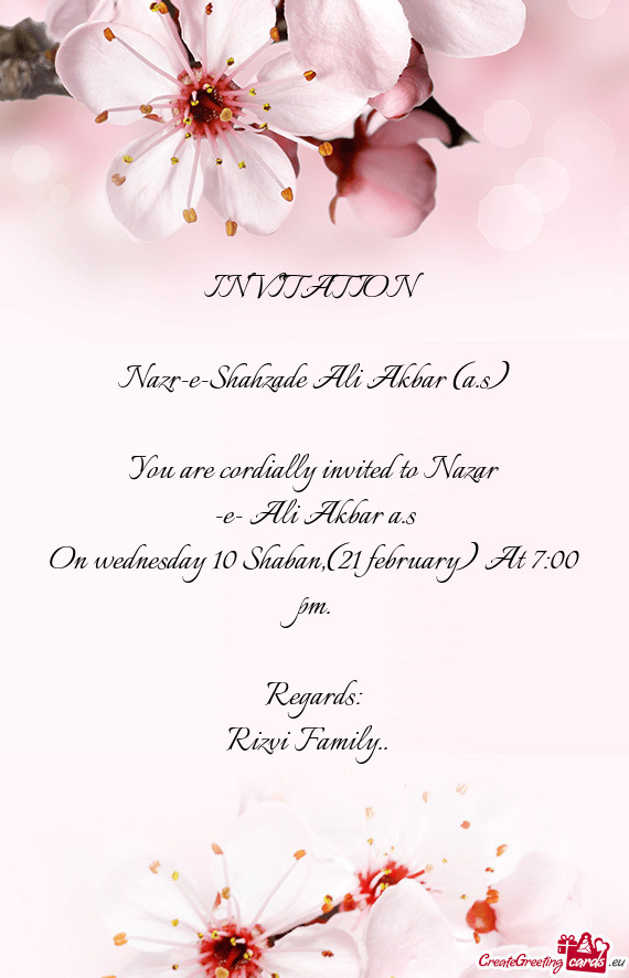 You are cordially invited to Nazar