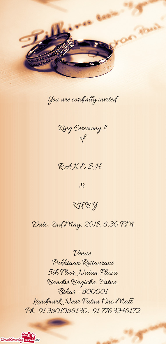 You are cordially invited