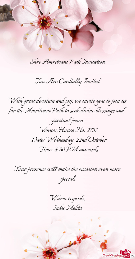 🙏 You Are Cordially Invited 🙏