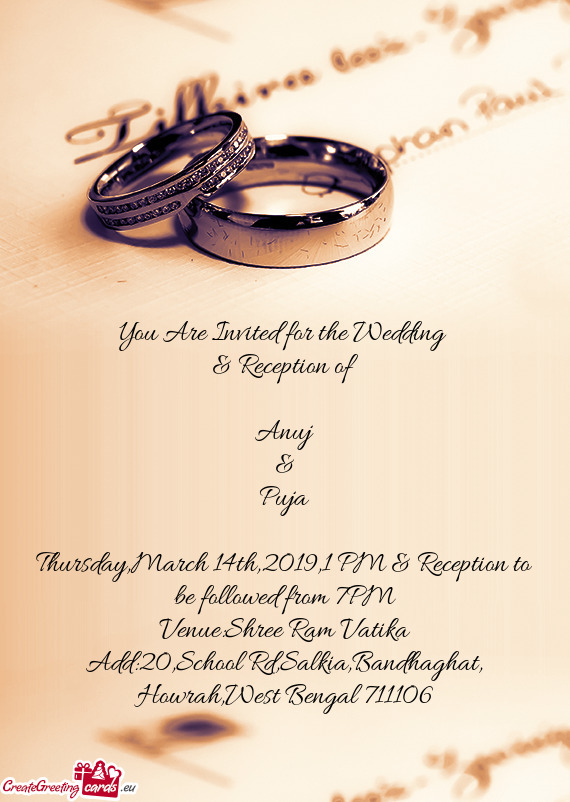 You Are Invited for the Wedding
