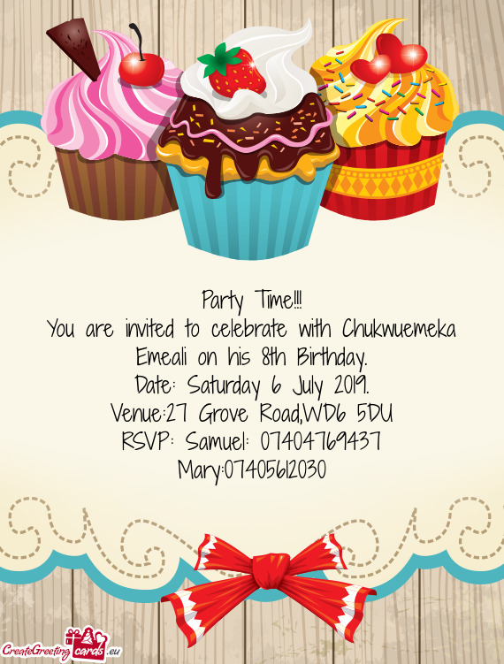 You are invited to celebrate with Chukwuemeka Emeali on his 8th Birthday