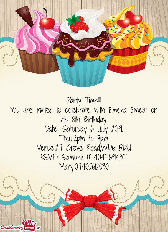 You are invited to celebrate with Emeka Emeali on his 8th Birthday