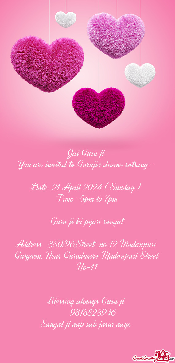 You are invited to Guruji’s divine satsang
