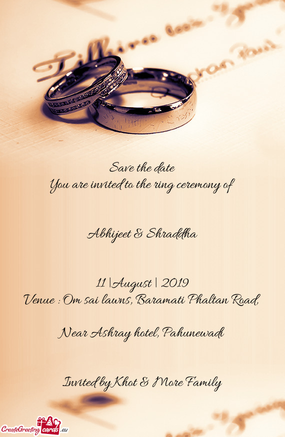 You are invited to the ring ceremony of