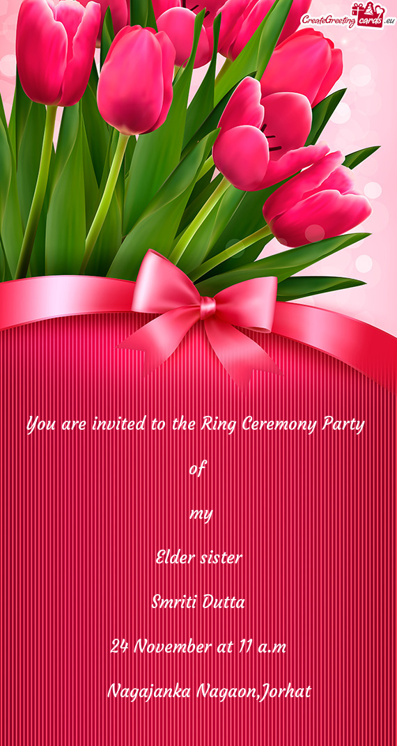 You are invited to the Ring Ceremony Party