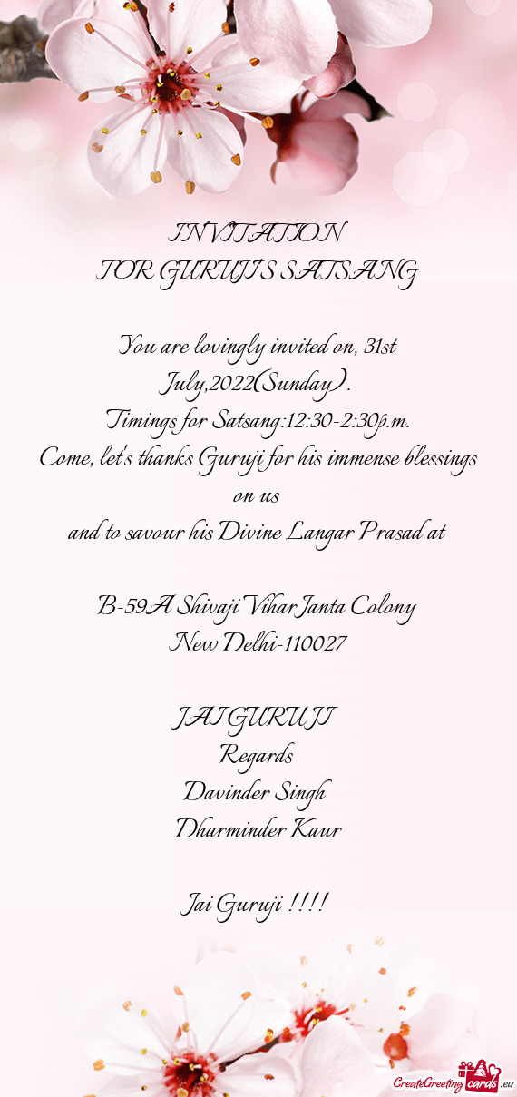 You are lovingly invited on, 31st July,2022(Sunday)