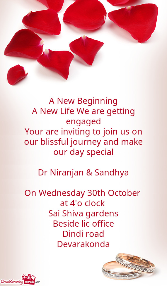 Your are inviting to join us on our blissful journey and make our day special