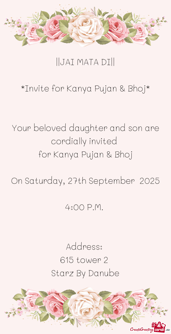 Your beloved daughter and son are cordially invited