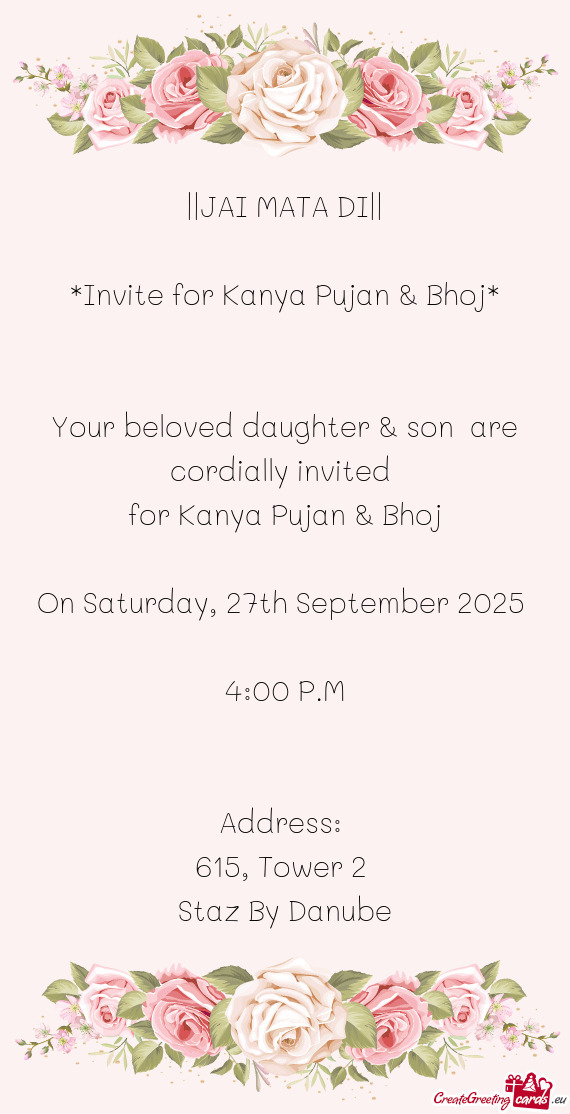 Your beloved daughter & son are cordially invited