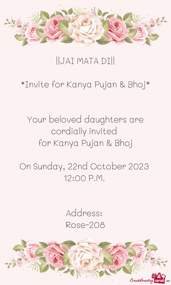 Your beloved daughters are cordially invited