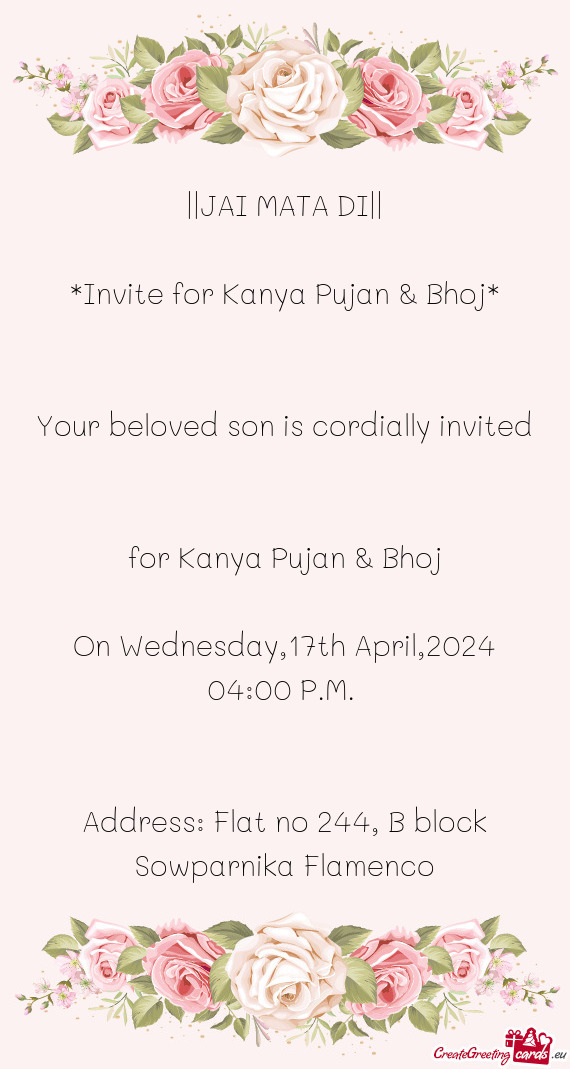 Your beloved son is cordially invited