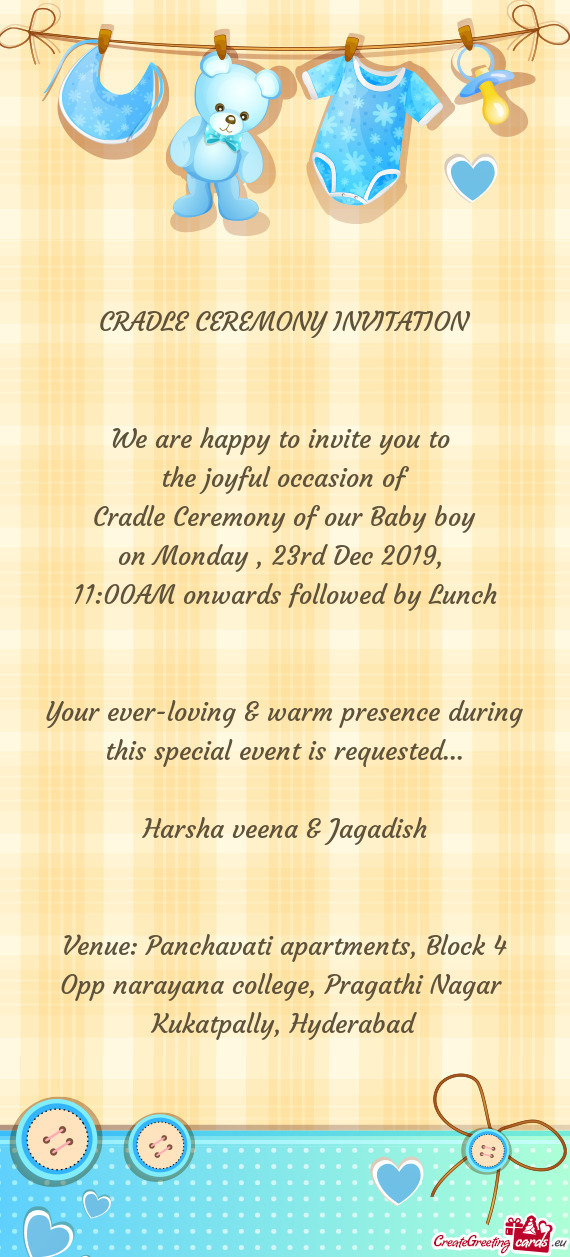 Your ever-loving & warm presence during this special event is requested