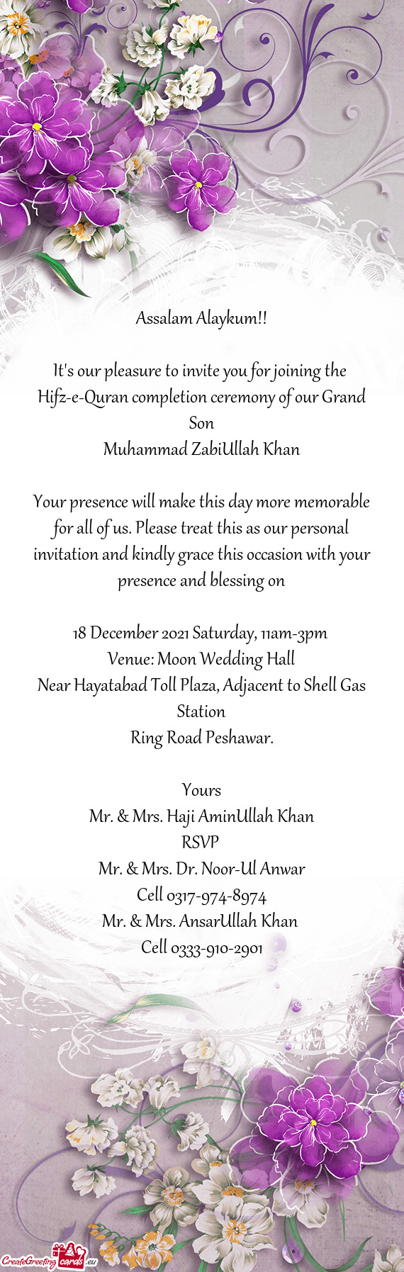 Your presence will make this day more memorable for all of us. Please treat this as our personal inv