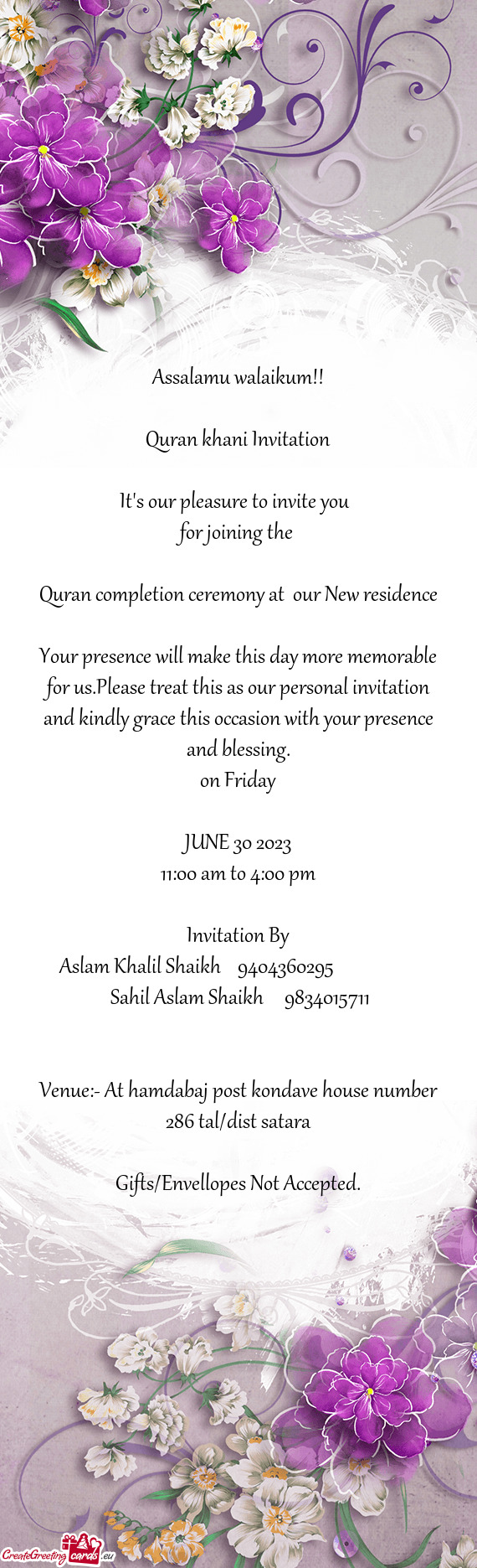 Your presence will make this day more memorable for us.Please treat this as our personal invitation