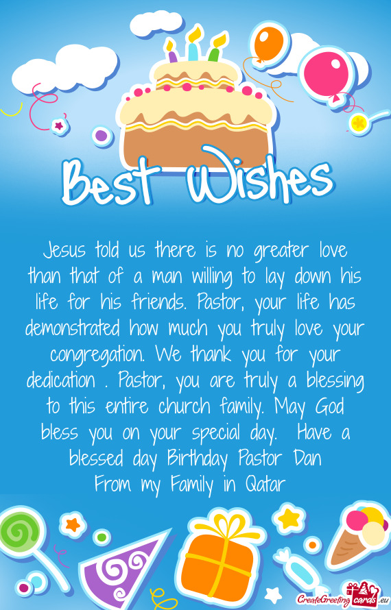 Your special day. Have a blessed day Birthday Pastor Dan