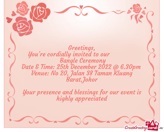 You’re cordially invited to our