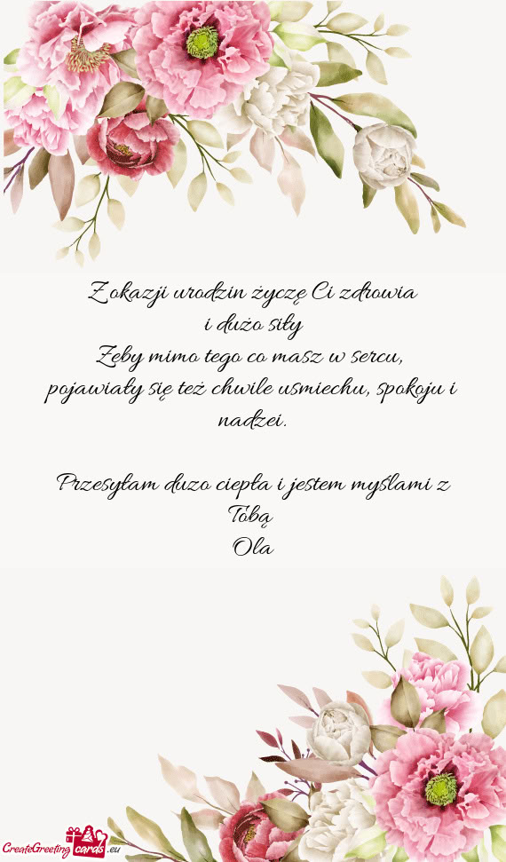 Z okazji urodzin życzę Ci zdrowia