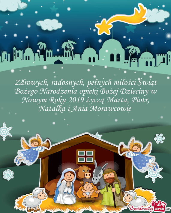 Zdrowych, radosnych, pełnych miłości Świąt Bożego Narodzenia opieki Bożej Dzieciny w Nowym Ro