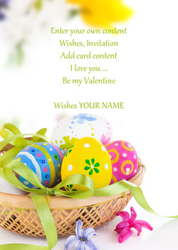Card with Basket Full of Eggs
