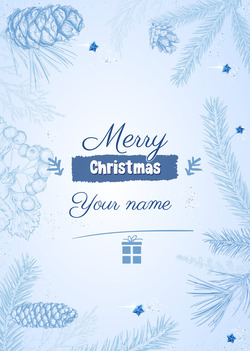 Blue Christmas Eve Card