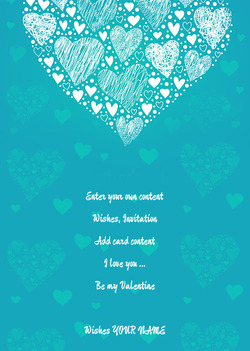 Card with Blue Hearts