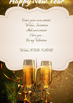 Card with Champagne Glasses