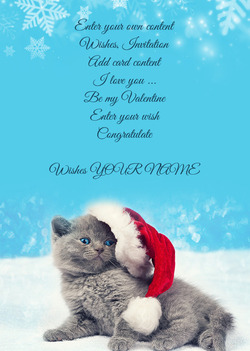 Card with Christmas Kitten