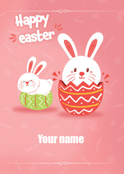 Easter bunnies on a festive egg