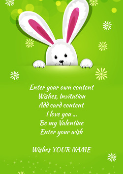 Card Easter Bunny with Large Ears