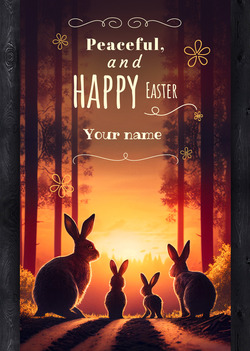 Easter cards with a rabbit