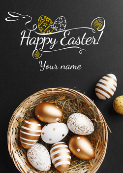 Golden Easter Eggs Card