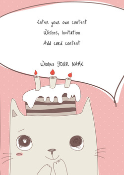 Card Kitten with Cake