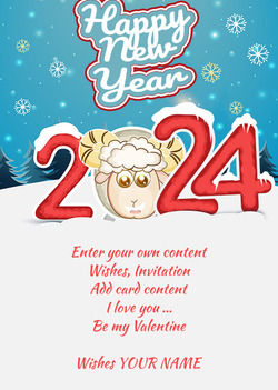 Card Lamb Happy New Year