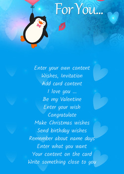 Card Penguin with Heart