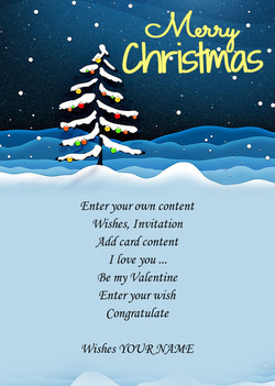 Snowy Merry Christmas Card