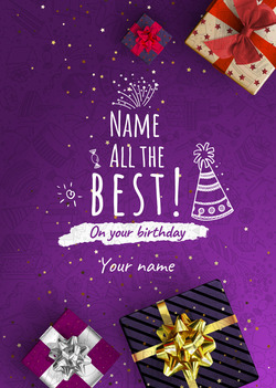 Violet card for the birthday