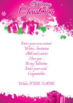 White and Pink Christmas Card